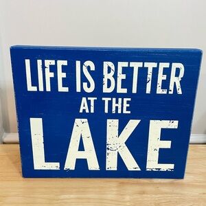 Life is Better at the Lake Sign Blue/ White Wooden Camp / Cabin Decor